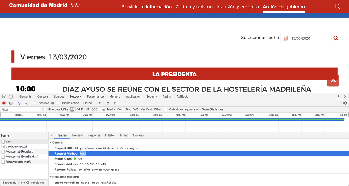 Agenda de la Comunidad de Madrid
