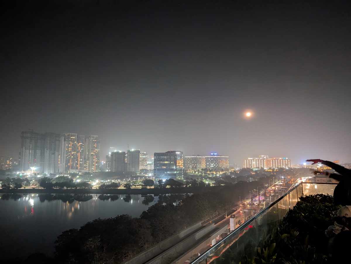 Bangalore skyline by night, from the hotel